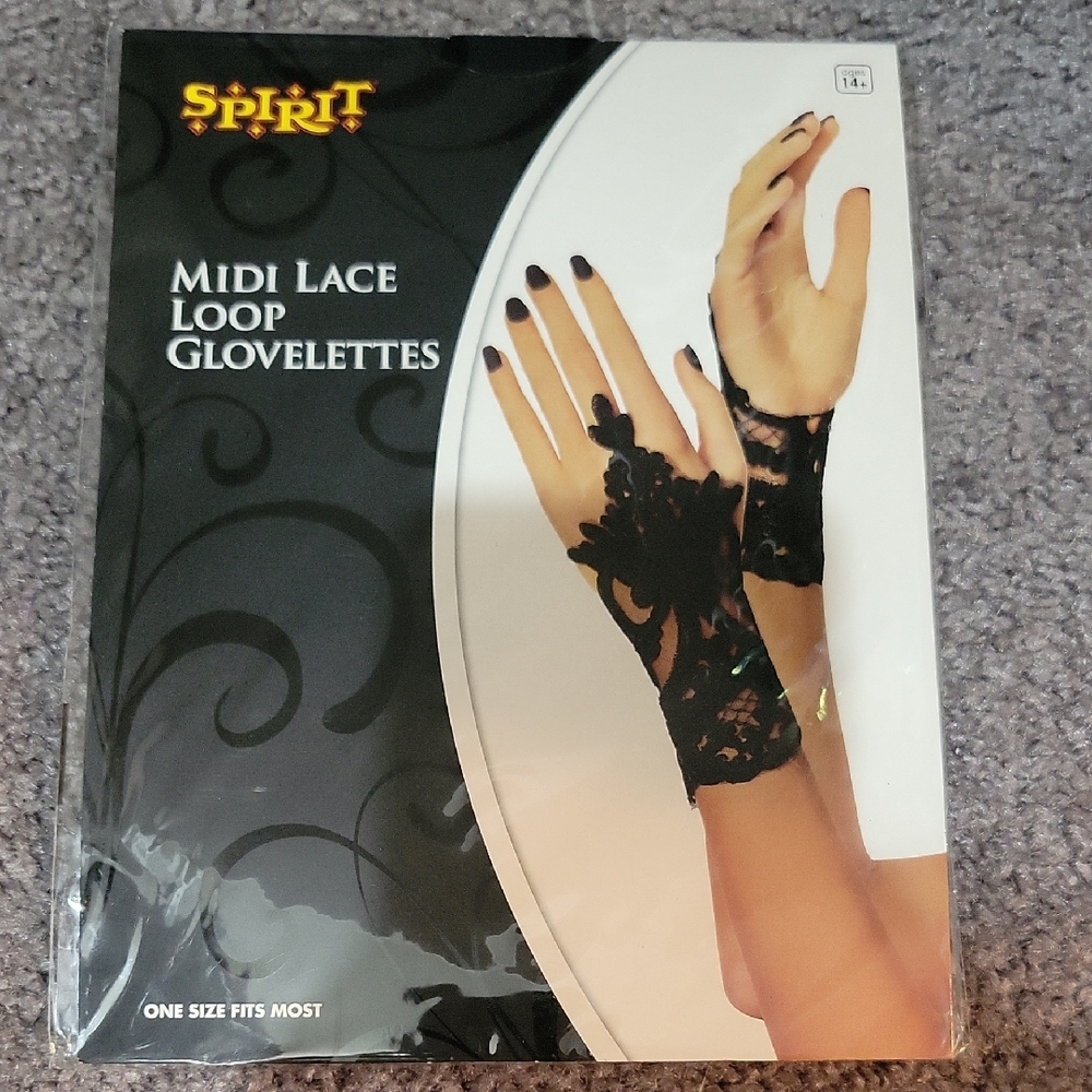 Spirit Black Midi Lace Loop Glovelettes